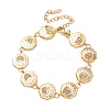 304 Stainless Steel Enamel & Glass Rhinestone Link Chain Bracelets for Women BJEW-T027-04B-G-2