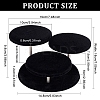 3-Tier Wood Covered Velvet Jewelry Display Risers ODIS-WH0026-13A-2