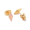 Enamel Rhombus with Star Stud Earrings with 316L Surgical Stainless Steel Pins EJEW-P204-02G-03-2