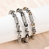 201 Stainless Steel Link Chain Bracelets for Men Women BJEW-B143-08-1