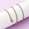 3MM 304 Stainless Steel Rolo Chain Necklaces NJEW-P338-08P-1