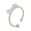 Bowknot 304 Stainless Steel Open Cuff Rings for Women RJEW-G338-08P-4