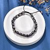 Adjustable Natural Amethyst and Non-magnetic Synthetic Hematite Braided Bead Bracelets BJEW-Z090-01H-2