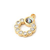 Natural Paua Shell Ring Charms STAS-P431-16G-2