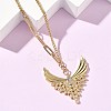 304 Stainless Steel Micro Pave Clear Cubic Zirconia Pendant Necklaces for Women LS-NJEW-Z103-01G-07-2