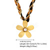 304 Stainless Steel Pendant Leopard Printed PU Leather Cord Necklaces for Women WG4CB9D-04-1