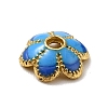6-Petal Alloy Enamel Bead Caps FIND-G029-04G-01-3