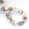 Natural Pink Zebra Jasper Round Bead Strands G-E334-8mm-11-7