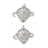 Brass Pave Clear Cubic Zirconia Fruit Connector Charms KK-Z109-01P-01-1