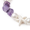 Starfish Synthetic Turquoise & Natural Amethyst Chip Beaded Bracelets for Women BJEW-JB11264-01-3