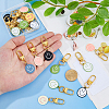 24Pcs 8 Colors Alloy Enamel Smiling Face Charm Keychains KEYC-DC00046-3