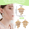 16Pcs Brass Micro Pave Cubic Zirconia Pendants KK-BBC0018-67-2