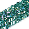 Electroplate Transparent Glass Beads Strands LS-GLAA-N021-4mm-05-1