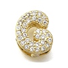 Brass Micro Pave Cubic Zirconia Letter Multi-Strand Links KK-D295-32G-07-1