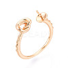 Twist Knot Brass Cuff Ring Settings KK-T076-38G-1