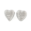Non-Tarnish Heart 304 Stainless Steel Ear Studs EJEW-L290-011P-1