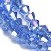 Transparent Electroplate Glass Beads Strands GLAA-F029-4mm-A07-3