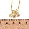 Brass Pave Colorful Cubic Zirconia Pendant Box Chain Adjustable Slider Necklaces LS-NJEW-D348-03B-G-5