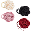 4Pcs 4 Colors Polyester 3D Flower Wrap Choker Necklaces for Women NJEW-SP0001-13-6
