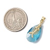 Ocean Themes Alloy & Glass Teardrop Pendants PALLOY-JF03880-2