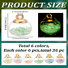 36Pcs 6 Colors Luminous Glass Bottle Pendants FIND-LP0001-42-2