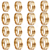 16Pcs 8 Styles 201 Stainless Steel Grooved Finger Ring Settings STAS-SC0010-64-1