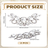 2Pcs Alloy Rhinestone Shoe Buckle Clips FIND-LP0009-90P-2