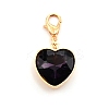Heart Glass Pendant Decorations HJEW-WH0036-19B-1
