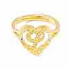 Real 18K Gold Plated Brass Alphabet Adjustable Rings RJEW-M139-18L-2