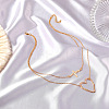 Double Layer Alloy ECG & Heart Pendant Necklaces for Women WGD710A-01-4