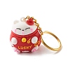 PVC Plastic Lucky Cat Pendants Keychains KEYC-JKC00351-2