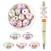 10Pcs 5 Colors Opaque Acrylic Beads MACR-FS0002-35-1