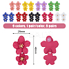 9 Pairs 9 Colors Alloy Flower Dangle Stud Earrings for Woman EJEW-FI0001-72-2