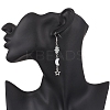 Brass Moon with Star Dangle Earrings EJEW-JE06675-3