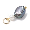 Natural Freshwater Pearl Potato & Shell Pearl Round Bead Pendants PALLOY-JF04714-01-5