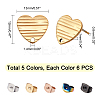 30Pcs 5 Colors Ion Plating(IP) 304 Stainless Steel Stud Earring Findings EJEW-UN0001-67-5