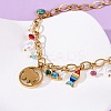 304 Stainless Steel Colorful Enamel Elephant and Fish Pendant Necklaces for Women NJEW-F346-04G-3