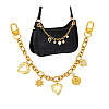 Brass Heart Locket Pendant with 304 Stainless Steel Sun Compass Pendant Oval Link Chain Bag Decorative Chains HJEW-PH02276-6