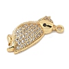 Rack Plating Brass Micro Pave Cubic Zirconia Pendants KK-L224-056G-2