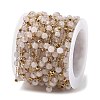 Natural Rose Quartz & 304 Stainless Steel Beads Link Chains CHS-K021-08A-06-2