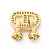 Rack Plating Brass Pave Clear Cubic Zirconia Fold Over Clasps KK-G458-04G-2