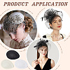 3Pcs 3 Colors Linen Mini Hat Fascinator Base AJEW-FG0004-04-6