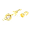Brass Pave Clear Cubic Zirconia Fold Over Clasps KK-F875-11G-2
