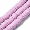 Flat Round Handmade Polymer Clay Beads CLAY-R067-10mm-26-1