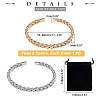 2Pcs 2 Colors 304 Stainless Steel Braided Cuff Bangles BJEW-UN0001-25-5