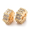 Brass Micro Pave Clear Cubic Zirconia Slide Charms KK-F860-69G-1