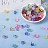 128Pcs 8 Colors Transparent Spray Painted Glass Beads GLAA-TA0001-26-5