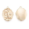 Brass Micro Pave Clear Cubic Zirconia Pendants KK-N216-577LG-1