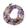 Natural Purple Phantom Quartz Purple Lodolite Quartz Round Beads Strands G-Z127-B01-6mm-3