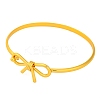Bowknot Brass Plain Bangles for Women BJEW-F477-06G-2